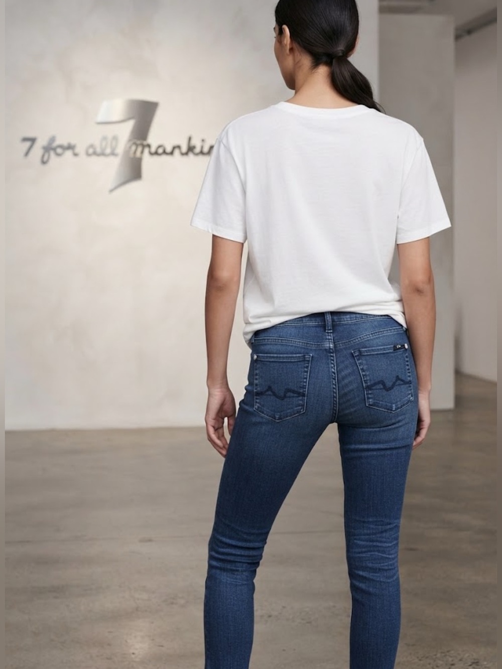 Authentic 7 For All Mankind skinny designer denim jeans Sz 25